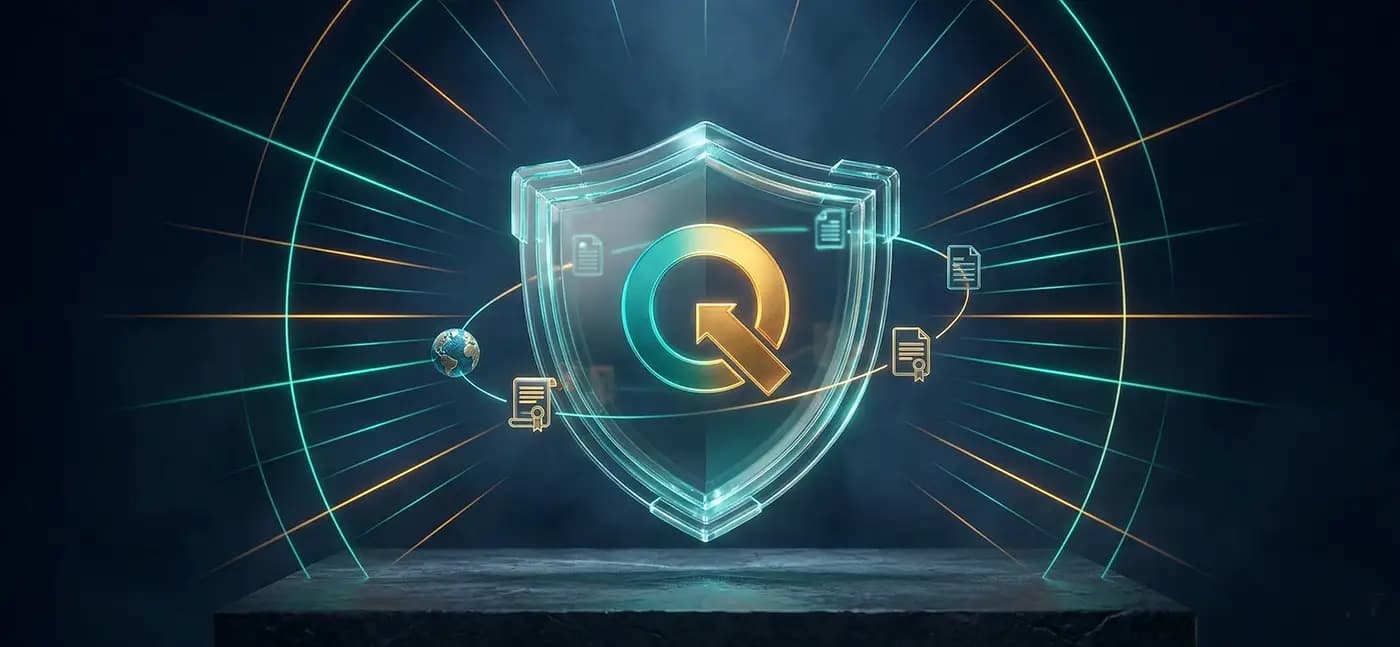 Escudo 3D com símbolo de marca — proteção premium